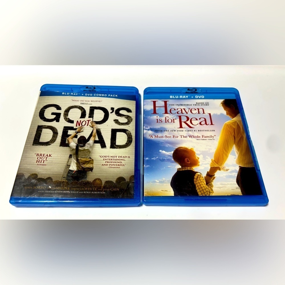 Christian Blu-Ray & DVD Combo Packs Bundle Heaven is for Real & God’s Not Dead.
